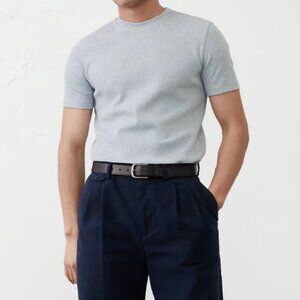 Banana Republic Slim Fit Mini Ribbed Shirt, Light Blue Heather, Large, EUC